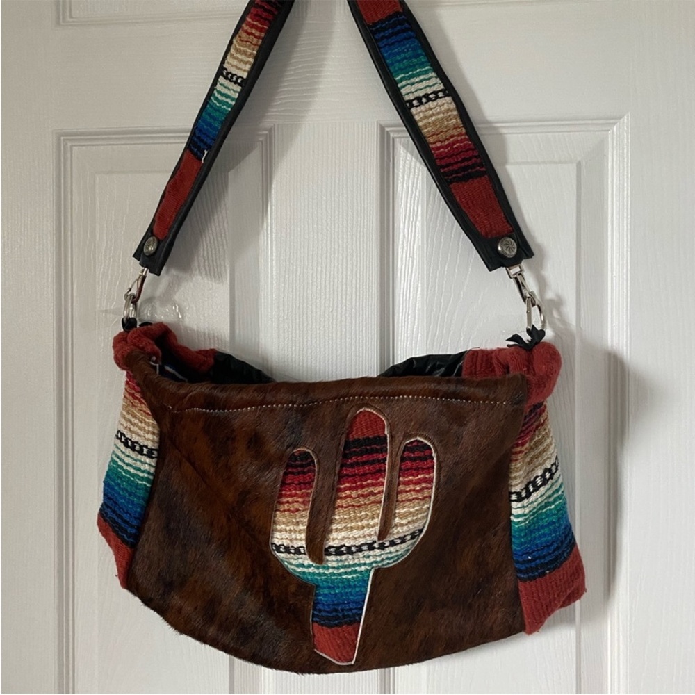 Western Serape Cowhide Leather Purse